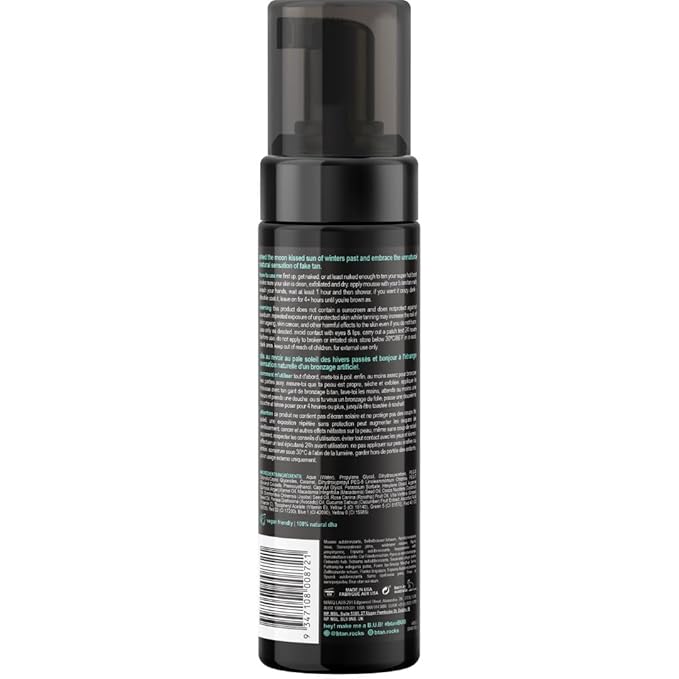 b.tan Dark Self Tanner Mousse | Fake It Till You Make It - Best 1 Hour Express Sunless Tanning Foam, Gold Bronzing Glow, Face & Body, No Fake Tan Smell, 6.7 Fl Oz