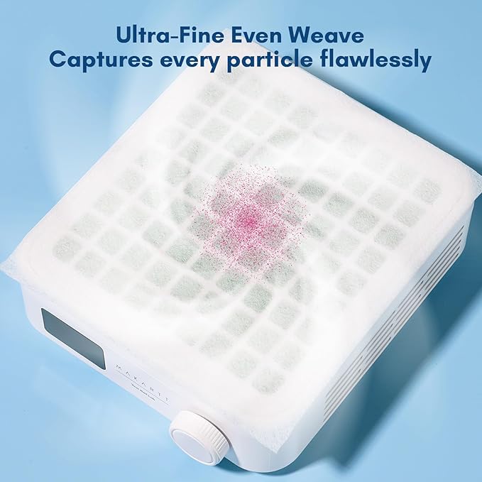 Makartt Nail Dust Collector Filter Paper – 100 Sheets Disposable Nail Dust Filters for Nail Dust Collector Machines, Nail Vacuum Dust Collector Nail Salon Supplies & Accessories White