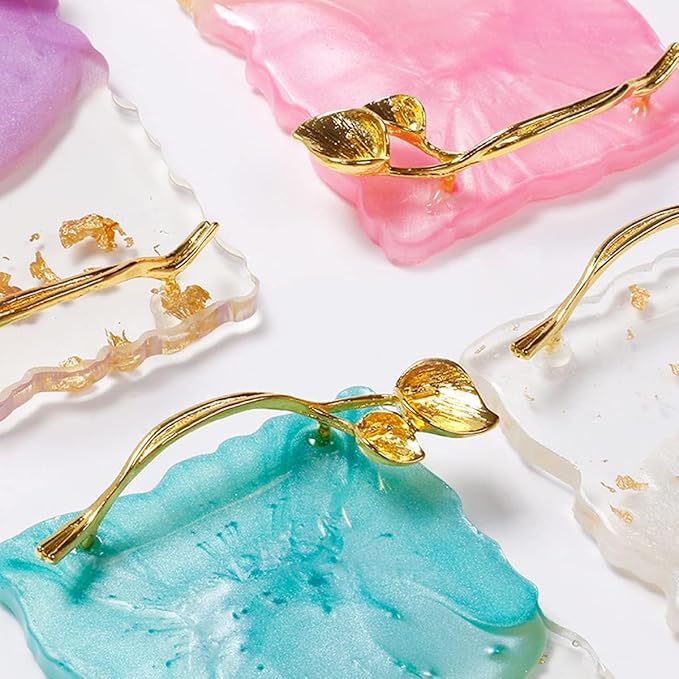 2023 Retro Nail Art Palette, Nail Painting Mixed Color Palette with Leaves Handle, Nail Holder Gel Color Makeup Display Board Pallet (White)