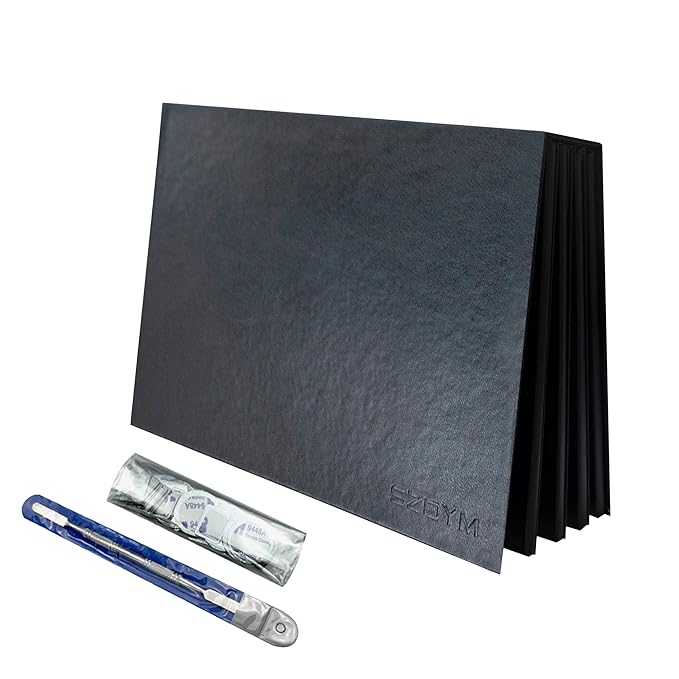 4 layers Empty magnetic Book Shaped palette (Black PU leather surface)with Depotting Spatula and 100 piece Metal Stickers