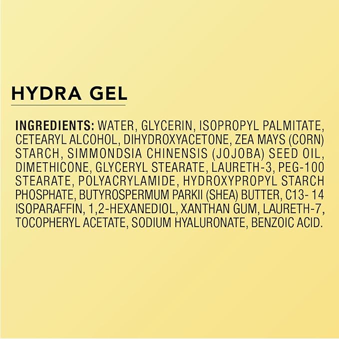 Jergens Natural Glow Hydra Gel Moisturizer, Gradual Tanning Lotion with Hyaluronic Acid, Hydrating Tanning Gel, Fragrance-Free Self Tanner, Medium to Deep Skin Tones 8.3 Fl Oz