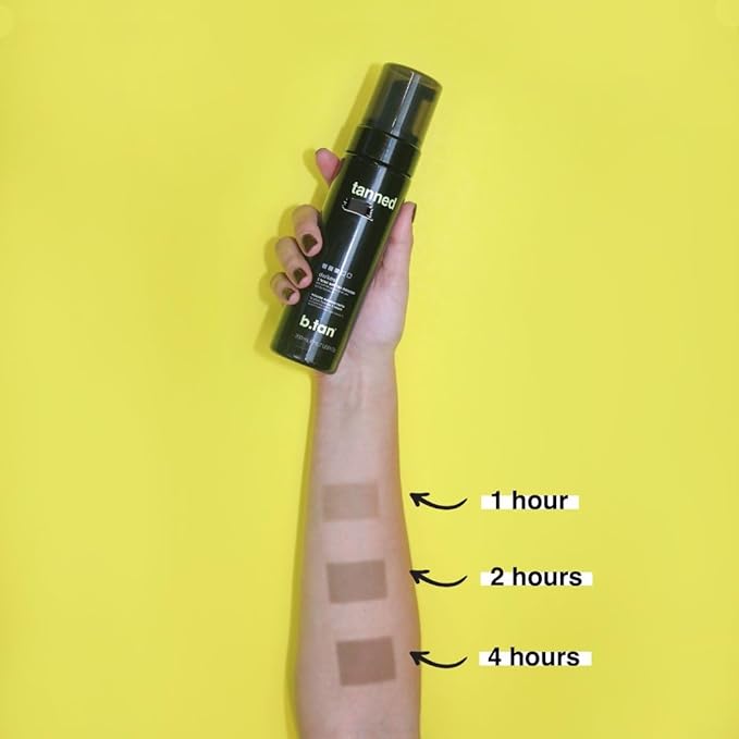 b.tan Dark Self Tanner Mini Kit | Get Tanned Travel Bundle - Mini Dark Self Tanner Mousse with Self Tanning Mitt Applicator, 1 Hour Sunless Tanner, Fast Self Tan, Vegan, Cruelty Free, 3 Fl Oz
