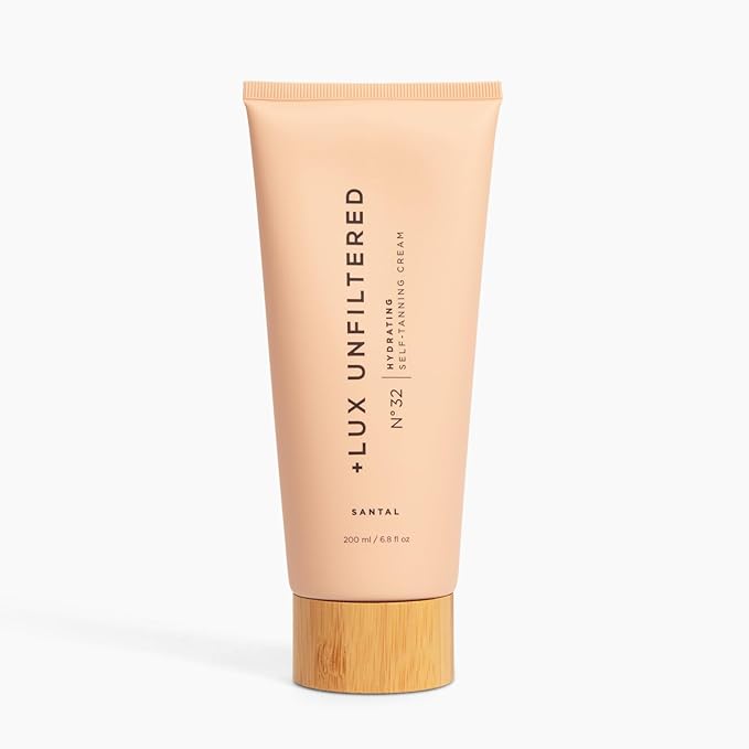 '+ Lux Unfiltered N°32 Gradual Self Tanner, Hydrating Self Tanning Lotion with Shea Butter & Squalane - Non-Sticky, No Transfer, Natural-Looking Tan - Vegan & Cruelty-Free Sunless Tanner - Santal
