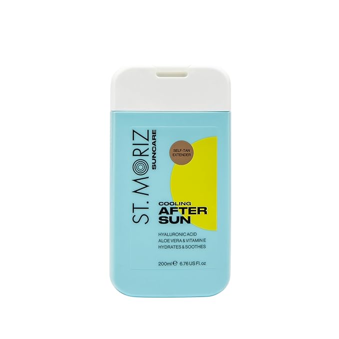 St Moriz Suncare Cooling After Sun Body Lotion with Self Tan Extender | After Sun Care Cooling Body Moisturiser with Hyaluronic Acid, Aloe Vera & Vitamin E | Vegan | 6.76 Fl. Oz