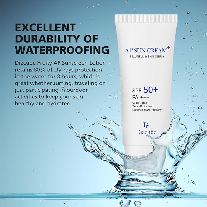 AP Fruity Waterproof Daily Sunscreen 2.03 Fl Oz SPF 50+ PA+++ | Strong UV Protection | Slightly Tone Up | Silky Semi-Matte Finish | Sweat-Resistant | Korean Skincare