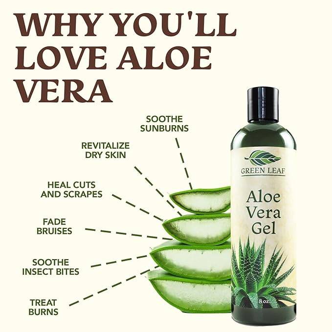 Amazing Aloe Vera Gel - Freshly Cut, 100% Pure Aloe, Premium Quality, Vegan, Unscented - Natural Sunburn Relief, After Shave, Skin, Face & Hair Care 12oz