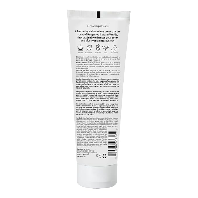 Hempz Glow Getter Gradual Self-Tanning Lotion – Medium to Dark, 7.5 oz | Natural Golden Tan, Summer Glow, Vegan Hydrating Moisturizer for legs, arms and body