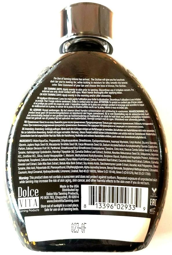The Sicilian 200X Dark Black Bronzer Tanning Lotion - BEST for Glowing Skin - Gradual Bronzing & Sunless Self Tanner Lotion - Luxurious Sunless Body Tanning Lotion Nourishes Skin
